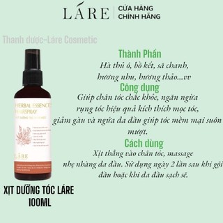 Nước dưỡng mọc tóc Thảo Dược Láre 100ml giúp kích mọc tóc, nuôi dưỡng tóc dày và chắc khỏe