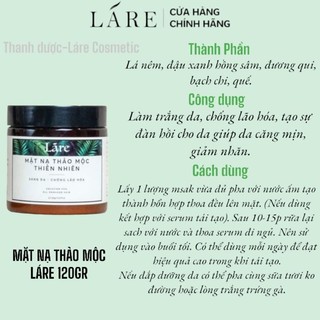 Mặt Nạ Thảo Mộc Thiên Nhiên Thanh Dược Láre Full Size 120g