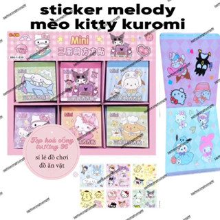  Hộp 30 quyển dán sticker nhân vật hello kitty  melody,sarino 
