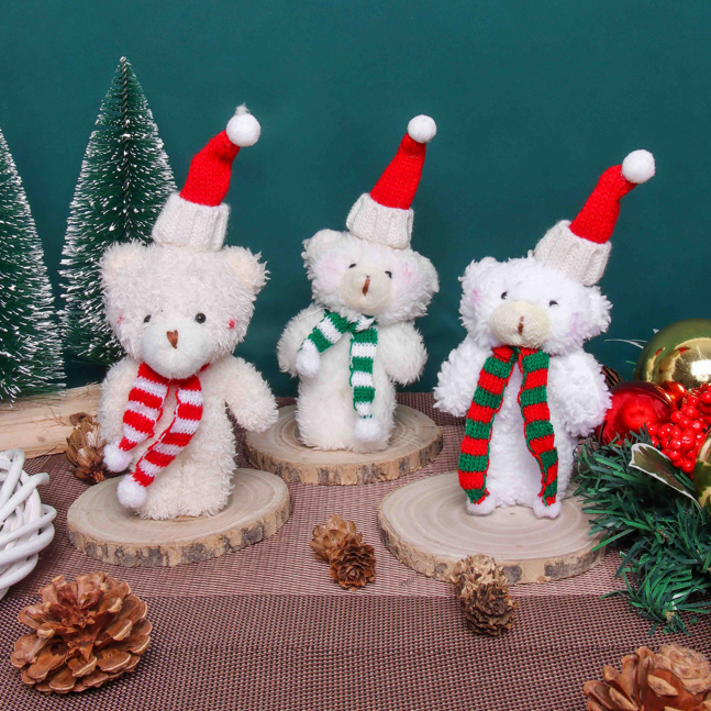 Gấu Đứng Choàng Khăn VB84 Treo Cây Thông Noel Phụ Kiện Trang Trí Giáng Sinh
