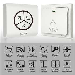 [Bảo hành 12 tháng]Chuông cửa không dây,không dùng pin linptech linbell G1