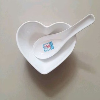 Chén trái tim , chén nhỏ các kiểu nhựa Melamine màu trắng cao cấp