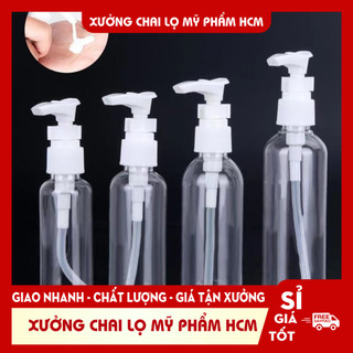 Chai Nhựa Pet Vòi Nhấn 100ML/250ML Chiết Mỹ Phẩm (Dầu Gội, Sửa Tắm, Gel Rửa Tay) - Chai Lọ Mỹ Phẩm