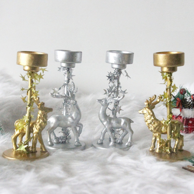 Chân Đế Nến Hình Nai GN02 Trang Trí Noel, Phụ Kiện Giáng Sinh, Đồ Decor Quà Tặng Sáng Tạo Trong Dịp Lễ