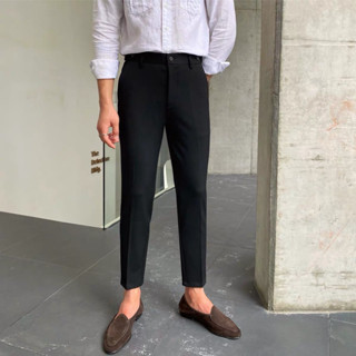  Quần tây âu giành cho công sơ  học sinh  sinh viên - Quần vải nam kiểu dáng đen trơn 