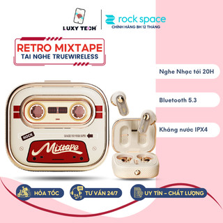 Tai nghe bluetooth tws rockspace retro mix tape, kháng nước ipx4, nghe nhạc 20h - bh 12 tháng