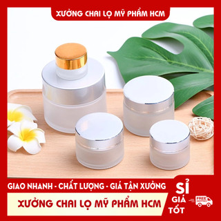 Hủ Chiết Mỹ Phẩm Thủy Tinh Mờ 15g Chiết Kem Thiết Kế Sang Trọng Và Tiện Dụng