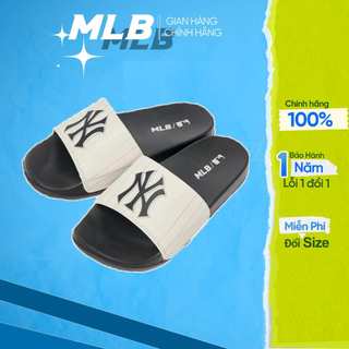 Dép MLB Chunky Mound màu trắng chính hãng, dép sandal đế cao su bền đẹp