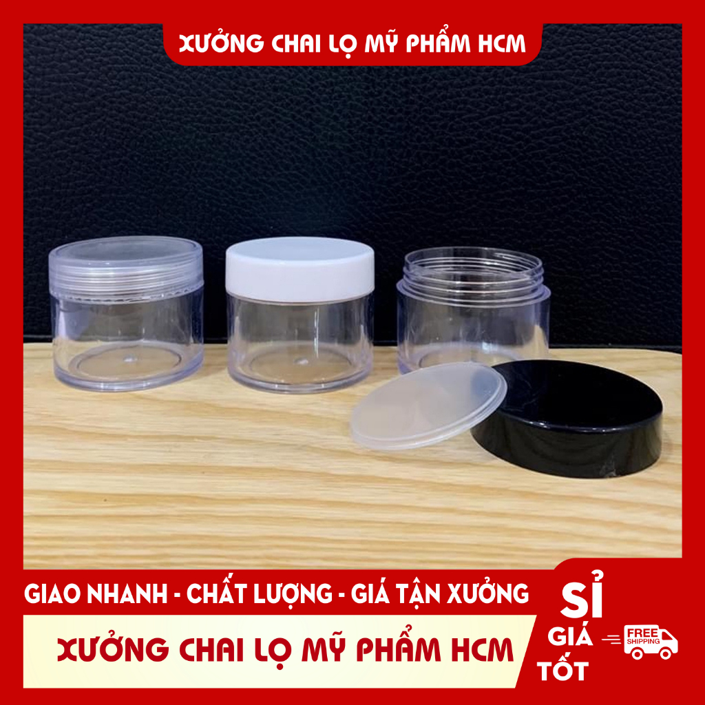 Hủ Nhựa 🏵️ Hủ Nhựa Chiết Mỹ Phẩm Thân Trong Có Lót 20g/30/50g Dùng Chiết Kem, Chiết Bột, Sang Chiết Mỹ Phẩm Du Lịch