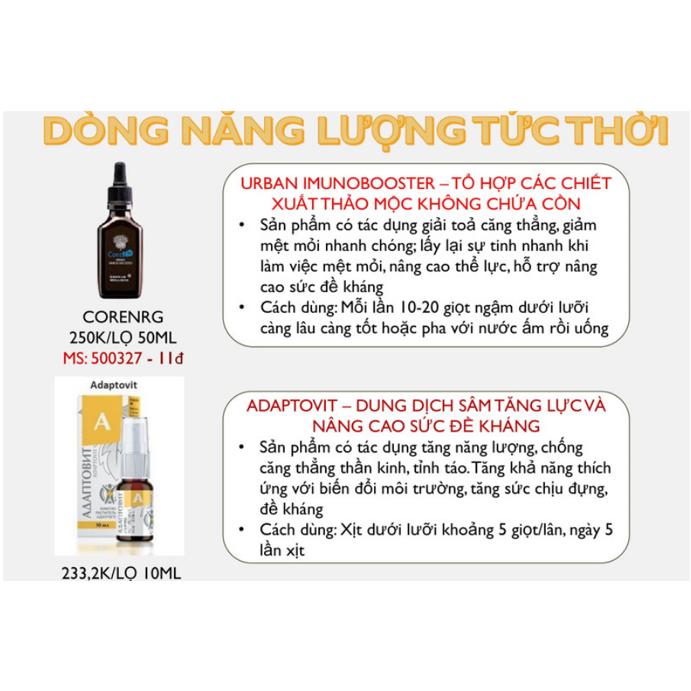 [Core nrg urban tăng sức đề kháng ] Thực phẩm bổ sung СoreNRG Urban Immunobooster – 30Ml/chai