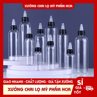 Chai Nhựa Nút Nhọn Mực Xăm 15ML - 300ML - Chai Nhựa Chiết Mực Chiết Mỹ Phẩm