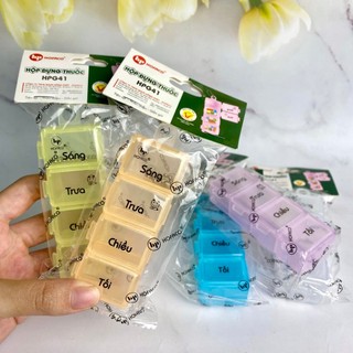 Hộp đựng thuốc 4 ngăn HPG41 HOFACO - Hộp phân chia thuốc uống theo ngày tiện lợi an toàn
