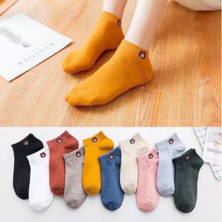 Combo 10 đôi tất gấu cổ ngắn 10 đôi tất gấu đủ màu tặng túi nam nữ