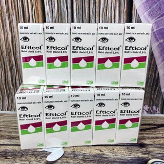 Nước muối sinh lý Efticol vệ sinh mắt mũi 10ml  Natri clorid 0,9% ( 1 chai )
