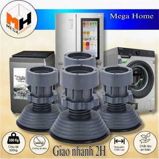 Bộ 4 chân chống rung cho máy giặt, tủ lạnh tăng giảm chiều cao, đế cao su chống rung tối ưu
