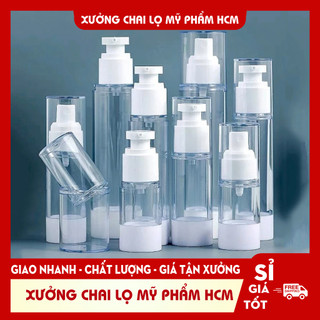Chai Hút Chân Không 15ml/30ml/50ml Chai Xịt Giọt Dùng Đựng Serum, Kem Dưỡng, Kem Chống Nắng