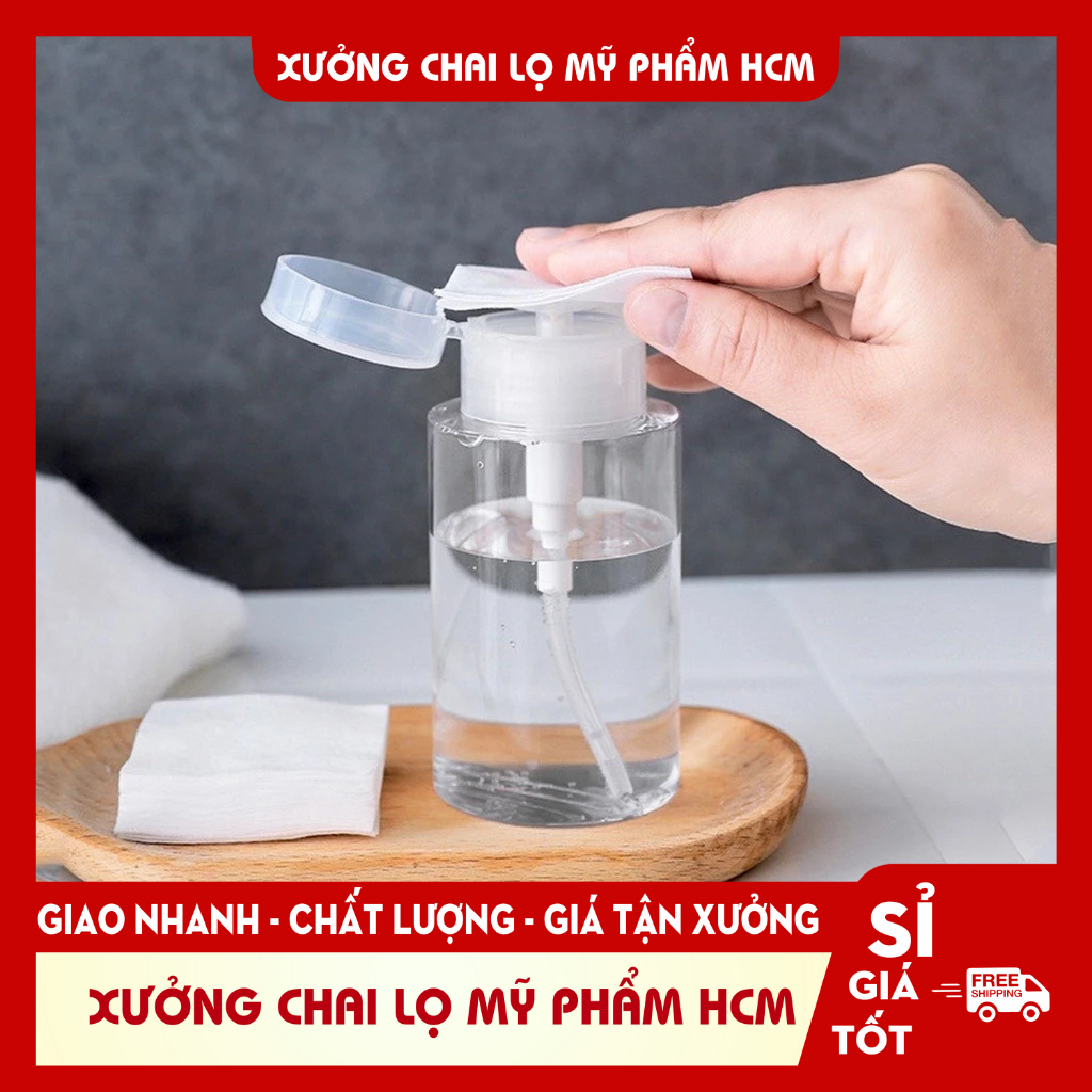 Lọ Chiết Mỹ Phẩm Toner Có Nút Nhấn Tiện Lợi 120ML/210Ml - Lọ Chiết Tẩy Trang -  Chai Lọ Mỹ Phẩm