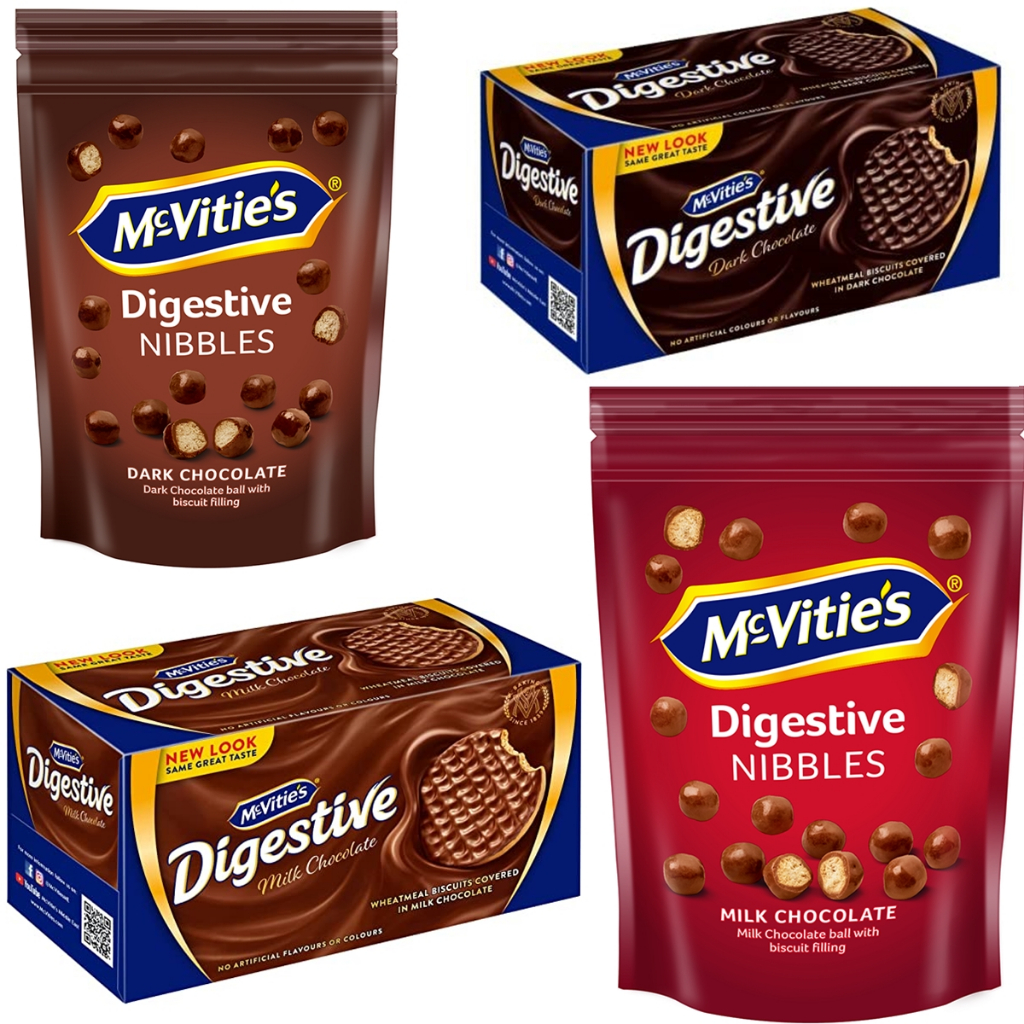McVities Digestive Milk Chocolate 200g và Nibbles Milk Chocolate McVities 67g