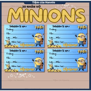 Bộ 20 Nhãn vở in hình Minions