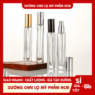 Lọ Chiết Nước Hoa Trụ Vuông Dài 3ML/5ML/10ML/20ML/30ML Chai Lọ Chiết Nước Hoa Thủy Tinh Đựng Dầu Thơm Tiện Dụng