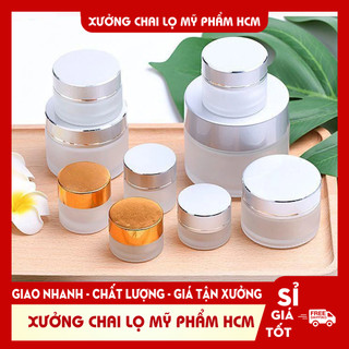 Lọ Chiết Kem Thủy Tinh Mờ 5Gr/10Gr Chiết Mỹ Phẩm Thiết Kế Nhỏ Gọn, Sang Trọng Chuyên Dùng Spa