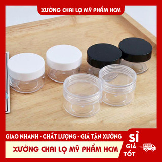 Hủ Nhựa 🏵️ Hủ Nhựa Cao Chiết Mỹ Phẩm Thân Trong 10g Dùng Chiết Kem, Chiết Bột, Sang Chiết Mỹ Phẩm Du Lịch