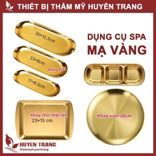 Dụng Cụ Spa: Khay Inox, Chén Inox Mạ Vàng Sang Trọng - Thẩm Mỹ Huyền Trang NANOCEE