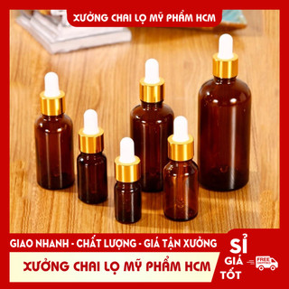 Lọ Chiết Serum 🏵️ Lọ Đựng Tinh Dầu  Nắp Bóp Nhỏ Giọt Khoen Vàng 50ML/100ML Thiết Kế Nhỏ Gọn,  Chiết Mỹ Phẩm Du Lịch