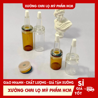 Lọ Chiết Serum 5ml/10ml Nút Nhọn - Chai Chiết Tinh Dầu Bộ 3 Nút (Nắp Nhôm + Nắp Cao Su + Nắp Nhọn) - Dụng Cụ Spa