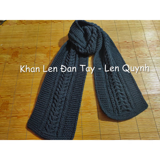 Khăn Len đan tay kiểu vặn thừng bông lúa độc lạ - Quà tặng handmade