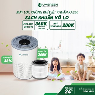 Máy Lọc Không Khí Diệt Khuẩn UVGREEN KA350 40m2 - UVC LED, Lõi Lọc HEPA H13 Lọc Sạch Bụi Mịn, Mùi, Khói, Bảo Hành 24T