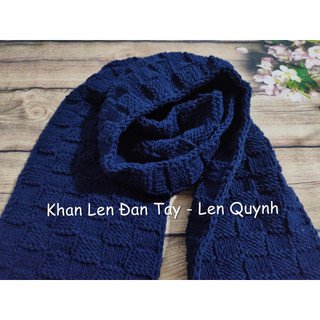 Khăn len đan tay kiểu ô vuông - Chất len milk cotton 125g -  Quà tặng handmade