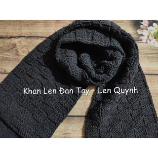 Khăn len đan tay kiểu ô vuông - Chất len milk cotton 125g -  Quà tặng handmade