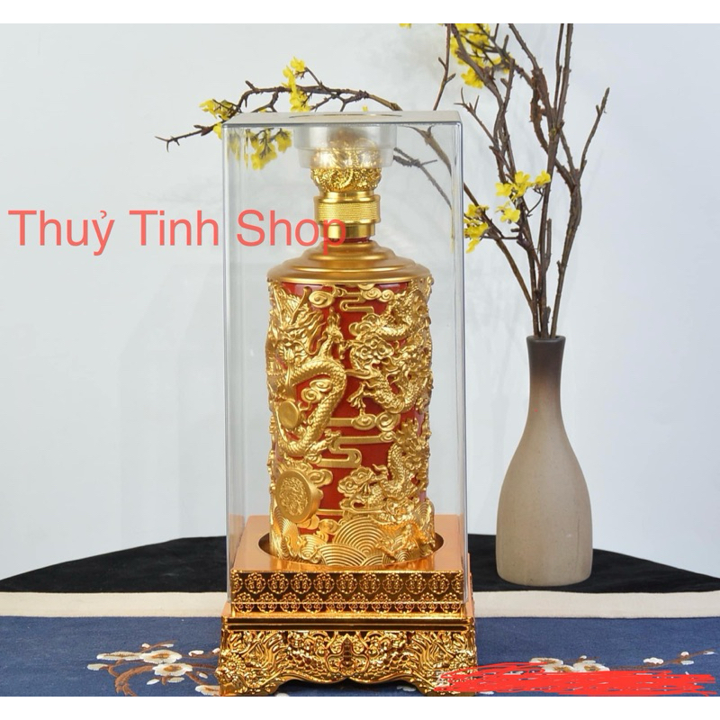 Bình Đựng Rượu Đế Vương 1L Màu Đỏ Đủ Hộp