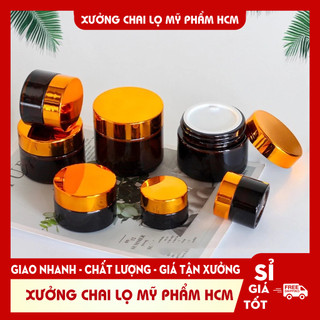 Hũ Chiết Kem Thủy Tinh Nâu 20g Chiết Kem