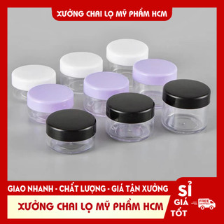 Hủ Nhựa 🏵️ Hủ Nhựa Chiết Mỹ Phẩm Thân Trong Có Lót 20g Dùng Chiết Kem, Chiết Bột, Sang Chiết Mỹ Phẩm Du Lịch