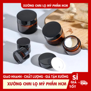 Hủ Chiết Kem Thủy Tinh Nâu 5g Chiết Kem - Hũ Đựng Kem - Hũ Chiết Mỹ Phẩm - Chai Lọ Mỹ Phẩm