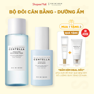 Bộ đôi skin1004 hyalu-cica nước hoa hồng brightening toner 210ml + tinh chất blue serum 50ml