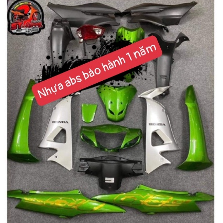 Dàn Áo Màu Xanh Ken - Bộ Vỏ Nhựa Wave Alpha 100 - Wave 50cc - Wave Rs Mã 1123