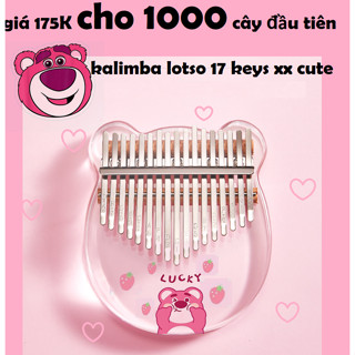 [MUA 1 TẶNG 1] ĐÀN KALIMBA TRONG SUỐT PHA LÊ ACRYLIC IN HÌNH GẤU DÂU LOTSO CAO CẤP