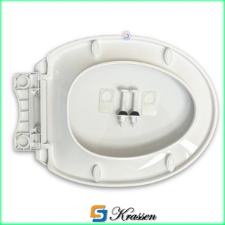 KS.01 - Nắp bồn cầu rơi êm 2 khối két nước rời. Làm từ Nhựa PP nguyên sinh cao cấp. Cho bồn Rộng 35-37cm, Dài 42-48cm.