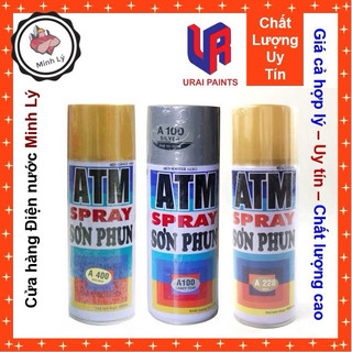 [Hỏa Tốc HCM] Sơn Phun Màu Nhũ Vàng - Bạc - Đồng - Inox ATM Spray (400ml/chai) - Điện nước Minh Lý