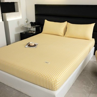 Bộ Drap Ga Gối Mẫu Đũi Kẻ, Chất Liệu Đũi Xơ Đậu Nành, Vỏ gối 45x65cm có khóa kéo chắc chắn