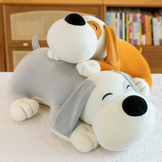 Gấu Bông Chú Chó Nằm Mắt Híp Mũi tròn - Kích Thước 67cm - Chất Liệu Cao Cấp