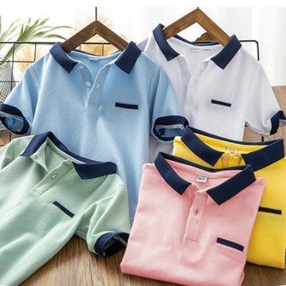 Áo Polo cho bé trai và bé gái áo polo bé trai phối màu vải Cotton chuẩn form, lịch lãm siêu đẹp - size từ 9-35kg