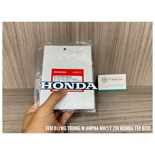 Tem Honda Bửng Wave xanh Nhớt 120mm ( 1 Miếng ) 87130KRS860ZC
