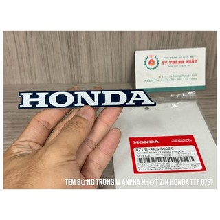 Tem Honda Bửng Wave xanh Nhớt 120mm ( 1 Miếng ) 87130KRS860ZC