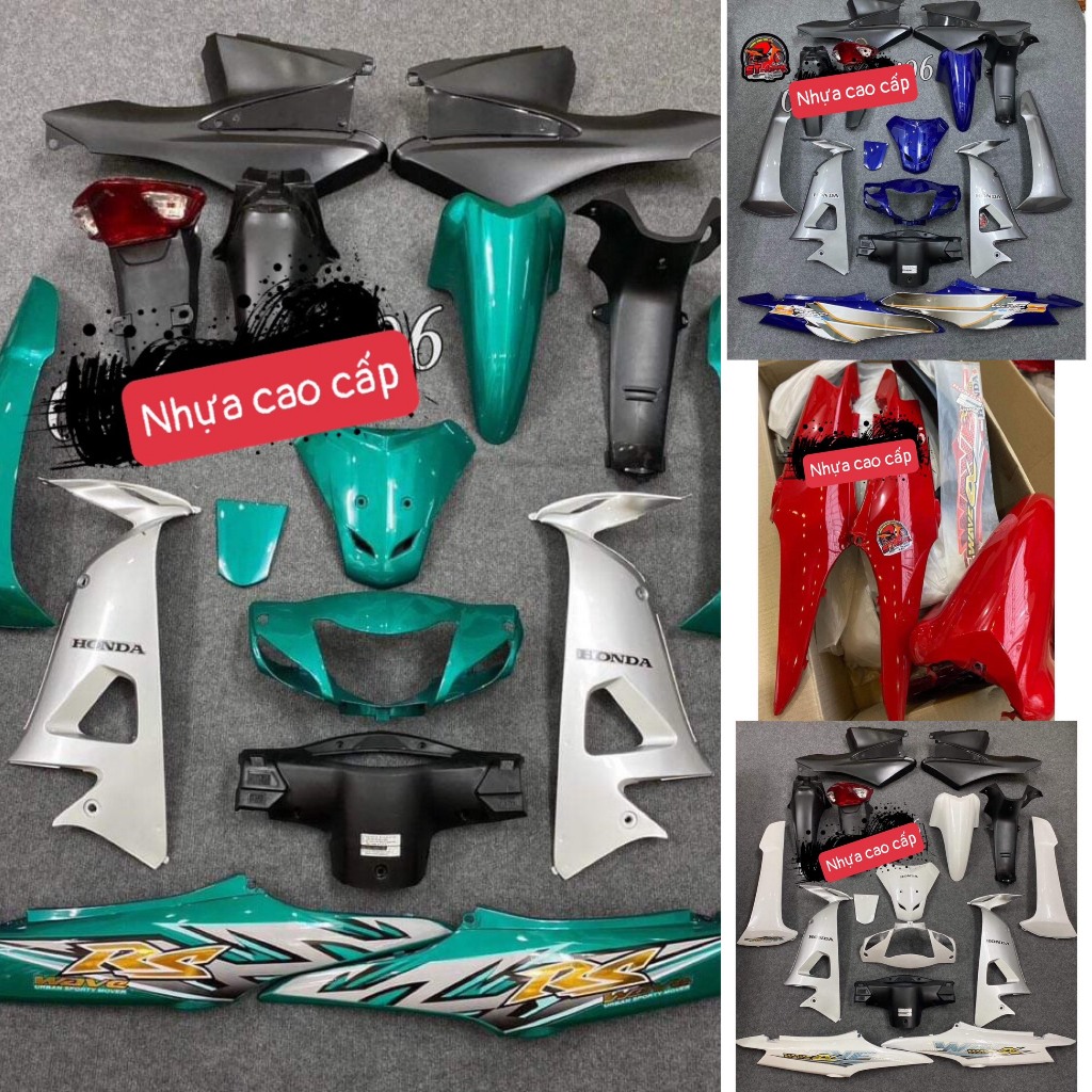 Dàn Áo - Bộ Vỏ Nhựa Wave Alpha 100 - Wave 50cc - Wave Rs ( kèm tem )