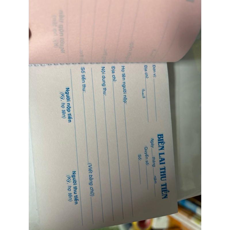 Biên lai thu tiền 2 liên ( 10 cuốn )
