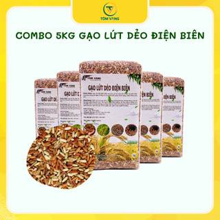 Combo 5kg Gạo Lứt Dẻo Điện Biên - Tôm Vàng dành cho người ăn kiêng, giảm cân, eatclean, tập gym